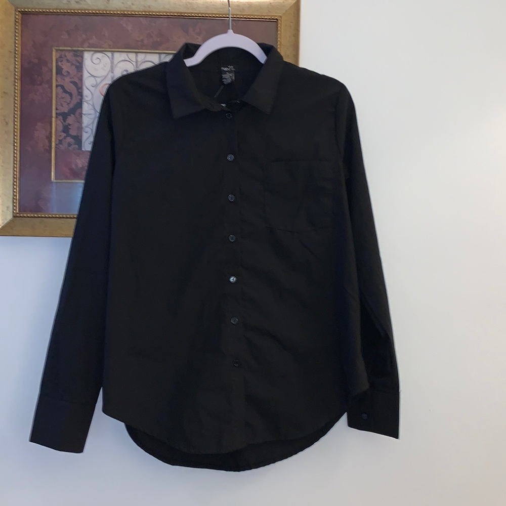 Rue 21 Black button down shirt - Picture 1 of 7